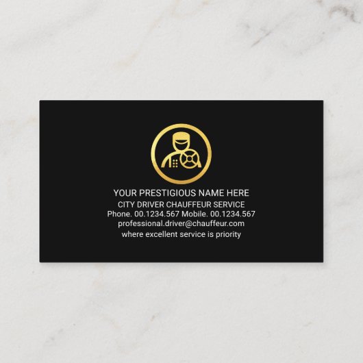 金ゴールド運転手タクシー 名刺 (裏面)