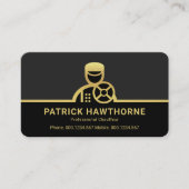 金ゴールド運転手フレーム駆動 名刺 (正面)