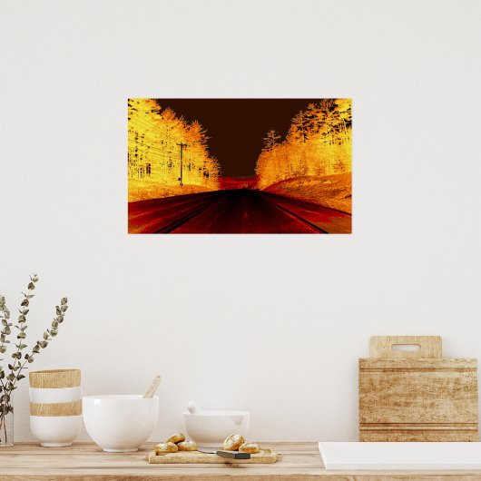 金ゴールド道路 ポスター (キッチン)