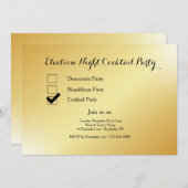 金ゴールド選挙ナイトカクテルパーティー 招待状 (正面/裏面)