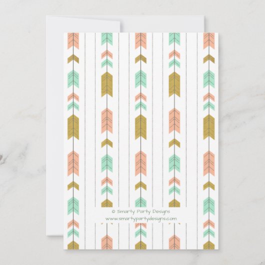 金ゴールド部族矢印ベビーシャワー招待状 招待状 (裏面)