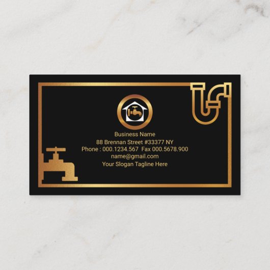 金ゴールド配フェイク管アイコンクリエイティブ縁ど金ゴールド 名刺 (裏面)