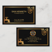 金ゴールド配フェイク管アイコンクリエイティブ縁ど金ゴールド 名刺 (正面/裏面)