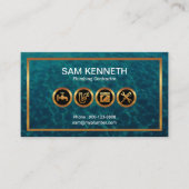 金ゴールド配フェイク管ア縁どイコン 名刺 (正面)