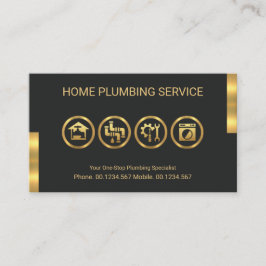金ゴールド配管工ツールMotif Plumbing Service 名刺