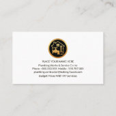 金ゴールド配管暖房アイコン配管工 名刺 (裏面)