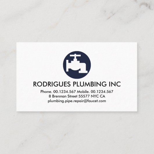 金ゴールド配管用レンチの水栓看板 名刺 (裏面)