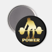 金ゴールド重量挙げ マグネット (正面/裏面)