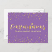 金ゴールド重量損失合格証明書 ポストカード (正面/裏面)