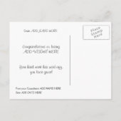 金ゴールド重量損失合格証明書 ポストカード (裏面)