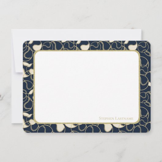 金ゴールド野球ソフトボールありがとうフラットカード サンキューカード (正面)