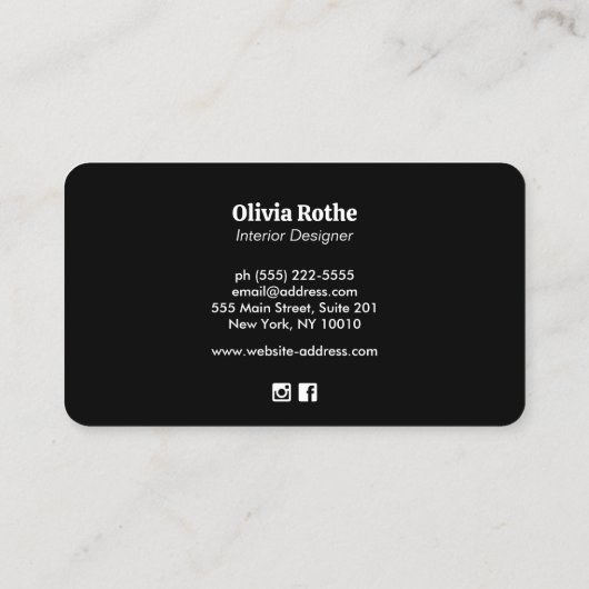 金ゴールド野花 名刺 (裏面)