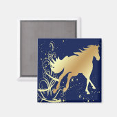 金ゴールド金ゴールドアクセント付き馬 マグネット (正面/裏面)