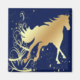 金ゴールド金ゴールドアクセント付き馬 マグネット