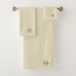 金ゴールド金ゴールドイニシャルと名前パーソナライズされた バスタオルセット