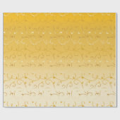 金ゴールド金ゴールド抽象芸術離れつる植物線パターン ラッピングペーパー (フラット)
