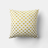 金ゴールド金フェイク属箔ハート水玉模様ハート クッション (裏面)