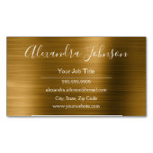 金ゴールド金モダン属箔エレガント マグネット名刺 (正面)