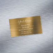 金ゴールド金モダン属箔エレガント マグネット名刺 (インサイチュ)