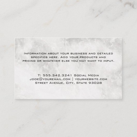 金ゴールド金実在属財産 |大理石 名刺 (裏面)