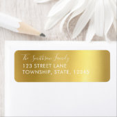 金ゴールド金属カスタム差出人住所ラベル ラベル (インサイチュ)