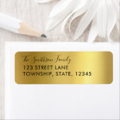 金ゴールド金属カスタム差出人住所ラベル ラベル (インサイチュ)