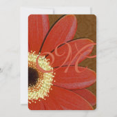 金ゴールド金属ガーベラデイジー結婚式招待状 招待状 (裏面)