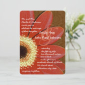 金ゴールド金属ガーベラデイジー結婚式招待状 招待状 (スタンド正面)