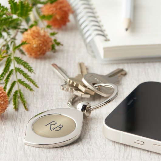 金ゴールド金属キーチェーン キーホルダー (側面)