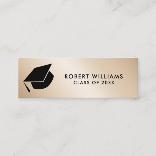 金ゴールド金属グラッドキャップ目盛りインサート スキニー名刺 (正面)