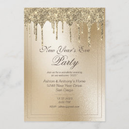 金ゴールド金属グリッターエレガントドリップ大晦日 シーズンカード