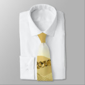 金ゴールド金属サンセット山水反射  ネクタイ (タイ)
