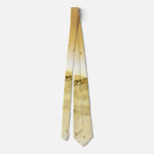 金ゴールド金属サンセット山水反射  ネクタイ (裏面)