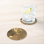 金ゴールド金属スワーリングデザイン ラウンドペーパーコースター (インサイチュ)