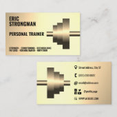 金ゴールド金属ダンベル名刺 名刺 (正面/裏面)