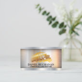 金ゴールド金属トラック | メタル背景 名刺 (スタンド正面)