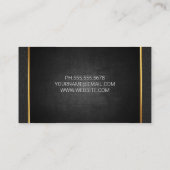 金ゴールド金属トリム |パーソナルトレーナー |手の太さ 名刺 (裏面)