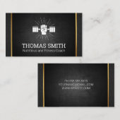 金ゴールド金属トリム |パーソナルトレーナー |手の太さ 名刺 (正面/裏面)