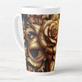 金ゴールド金属バラ暗色学界 カフェラテマグ (左アングル)