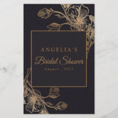 金ゴールド金属バラ配置ブライダルシャワーゲーム (裏面)