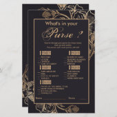 金ゴールド金属バラ配置ブライダルシャワーゲーム (正面/裏面)