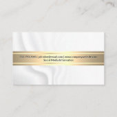 金ゴールド金属バー | 白い絹の呉服屋 名刺 (裏面)