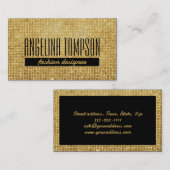 金ゴールド金属パターンファッションブロガーデザイン専門家 名刺 (正面/裏面)