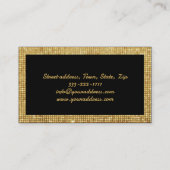 金ゴールド金属パターンファッションブロガーデザイン専門家 名刺 (裏面)