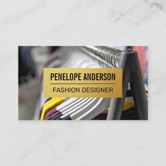 金ゴールド金属パターン |のぶら下がった衣料品ラック 名刺 (正面)