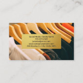 金ゴールド金属パターン |のぶら下がった衣服 名刺 (裏面)