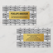 金ゴールド金属パターン |ボヘミアンパターン 名刺 (正面/裏面)