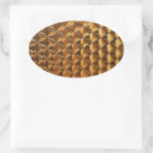 金ゴールド金属パターン 楕円形シール (バッグ)