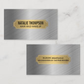 金ゴールド金属フレームシルバーメタルブラシ 名刺 (正面/裏面)