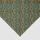 金ゴールド金属フローラアールヌーボーシームレスパターン 薄葉紙 (詳細)